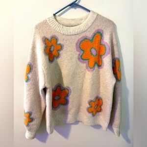 Chunky retro flower sweater American eagle